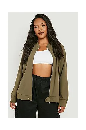 Boohoo Plus Shoulder Tab Scuba Bomber Jacket