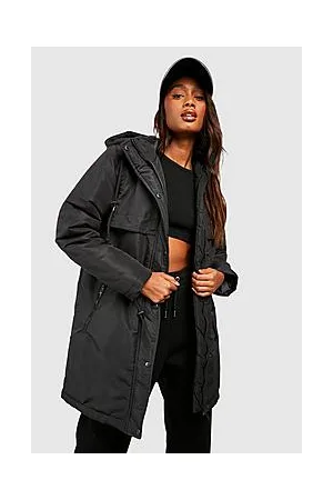 Boohoo Longline Padded Parka Coat
