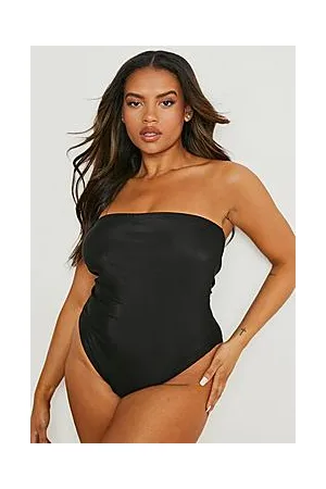 Boohoo Plus Essentials Bandeau Swimsuit