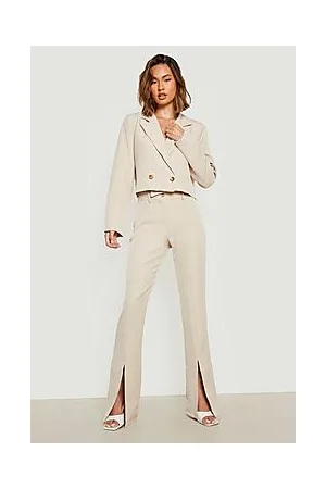 Boohoo Slim Fit Split Front Tailored Trousers
