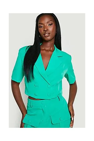 Boohoo Double Breasted Crop Tailored Blazer