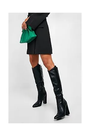Boohoo Western Detail Knee High Cowboy Boots
