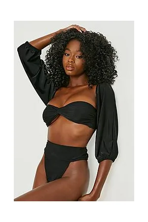 Boohoo High Waist Gathered Tanga Bikini Brief