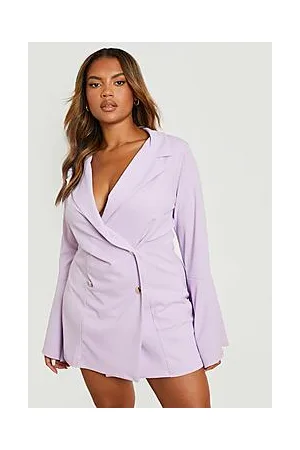 Boohoo Plus Flare Sleeve Blazer Playsuit