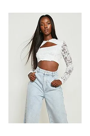 Boohoo Lace Keyhole Corset Top