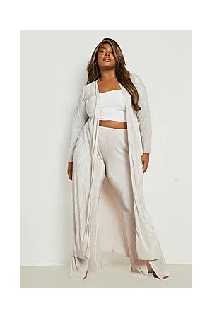 Boohoo Plus Plisse Maxi Kimono