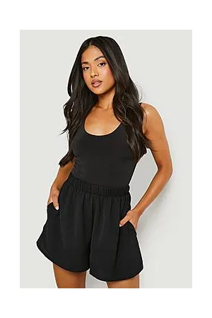 Boohoo Petite Hammered Satin Gathered Waist Short