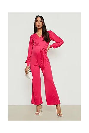 Boohoo Maternity Wrap Wide Leg Jumpsuit