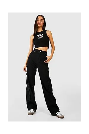 Boohoo Loose Fit Denim Cargo Pants