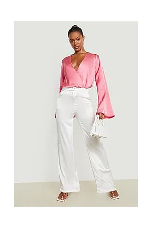 Boohoo Tall Flare Sleeve Satin Bodysuit
