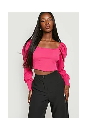 Boohoo Puff Sleeve Corset Top