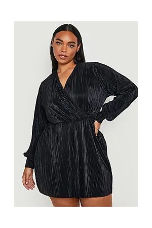 Boohoo Plus Plisse Wrap Playsuit