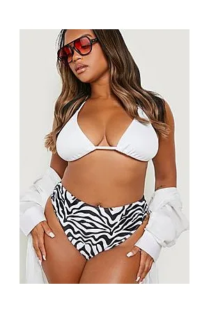 Boohoo Plus Zebra High Waisted Bikini Brief