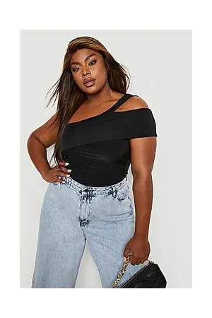 Boohoo Plus Double Layer Asymmetric Bodysuit