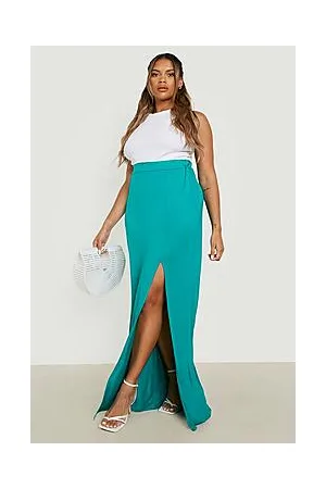 Boohoo Plus Jersey Split Maxi Skirt