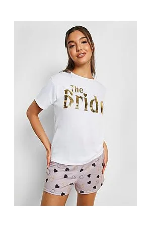 Boohoo The Bride Heart Print Pj Short Set