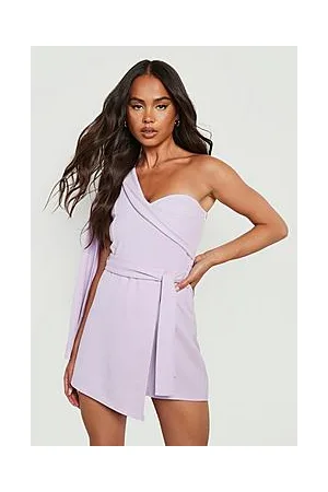Boohoo Petite Cape Sleeve Tailored Belted Playsuit