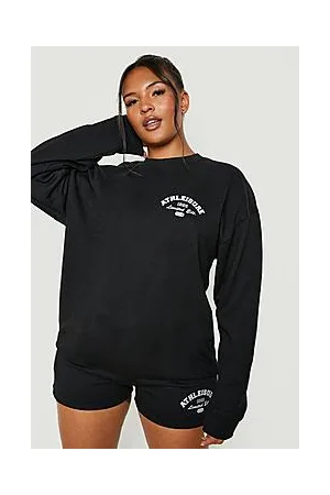 Boohoo Plus Sweater & Jogger Short Tracksuit Set