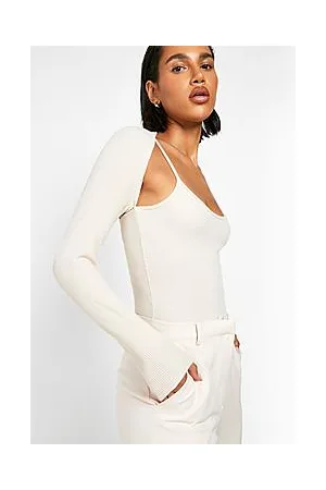 Boohoo Crinkle Rib Cut Out Bodysuit