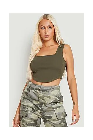 Boohoo Wide Strap Sqaure Neck Corset Top