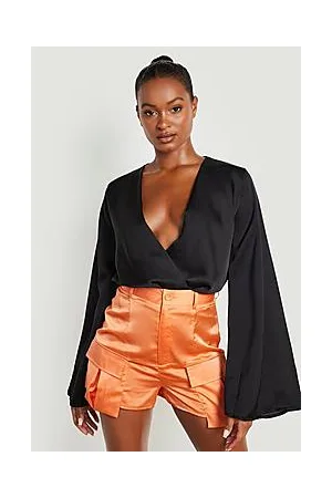 Boohoo Tall Satin Cargo Shorts