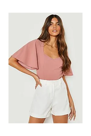Boohoo Angel Sleeve Sweetheart Bodysuit