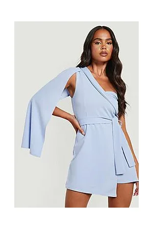 Boohoo Petite Cape Sleeve Tailored Belted Playsuit