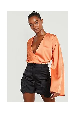Boohoo Tall Satin Cargo Shorts