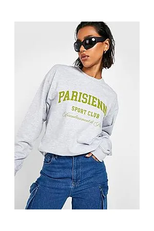 Boohoo Parisienne Printed Oversized Sweatshirt