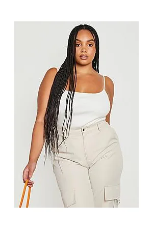 Boohoo Plus Rib Strappy Bodysuit