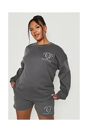 Boohoo Plus Santa Monica Sweat Short Tracksuit