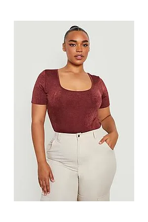 Boohoo Plus Acetate Slinky Cap Sleeve Bodysuit