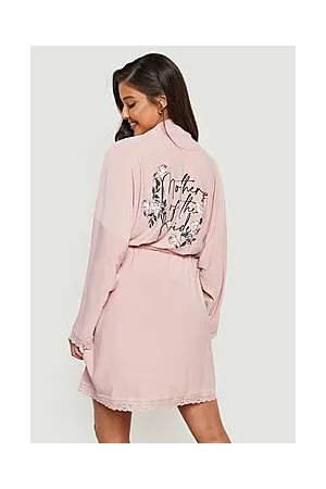 Boohoo Mother Of The Bride Floral Lace Trim Robe