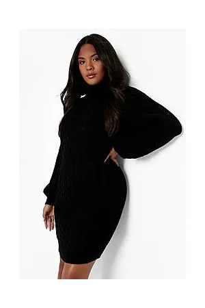 Boohoo Plus Recycled Cable Knit Jumper Dress