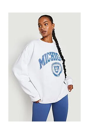 Boohoo Tall Varsity Michigan Slogan Sweatshirt