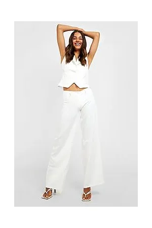 Boohoo Low Rise Tailored Wide Leg Trousers