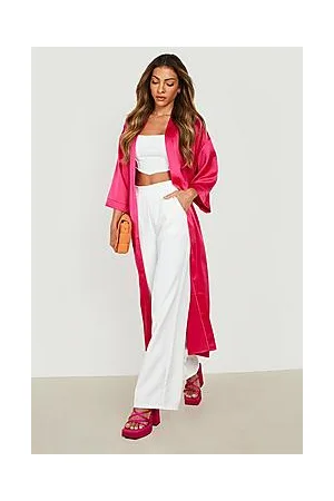 Boohoo Satin Belted Kimono
