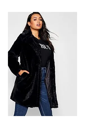 Boohoo Plus Collar Detail Faux Fur Coat