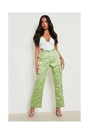 Boohoo Petite Satin Pocket Straight Leg Cargo