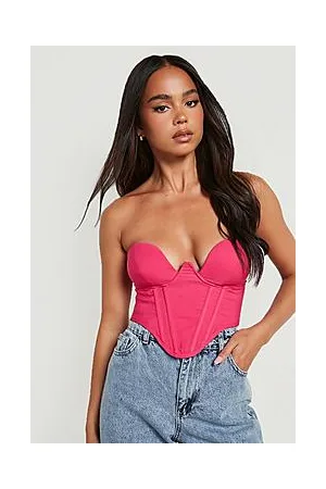 Boohoo Petite Bandeau Structured Corset Top