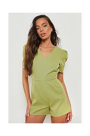 Boohoo Woven Tie Back Playsuit