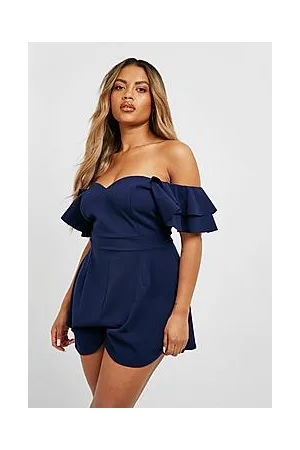 Boohoo Plus Ruffle Sleeve Tailored Playsuit