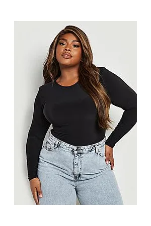 Boohoo Plus Shoulder Pad Slinky Bodysuit