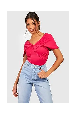 Boohoo Ruched Detail Bardot Bodysuit
