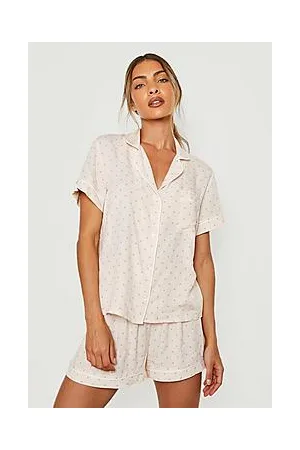 Boohoo Polka Dot Woven Pyjama Short Set