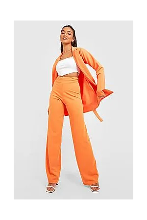 Boohoo Jersey Ruched Waist Wide Leg Trousers