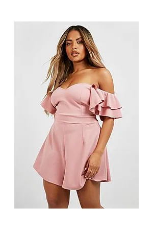 Boohoo Plus Ruffle Sleeve Tailored Playsuit