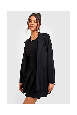Boohoo Jersey Blazer & Pleated Micro Mini Skirt