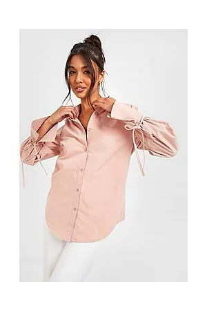 Boohoo Tie Cuff Volume Sleeve Shirt