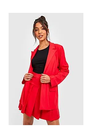 Boohoo Jersey Blazer & Pleated Micro Mini Skirt